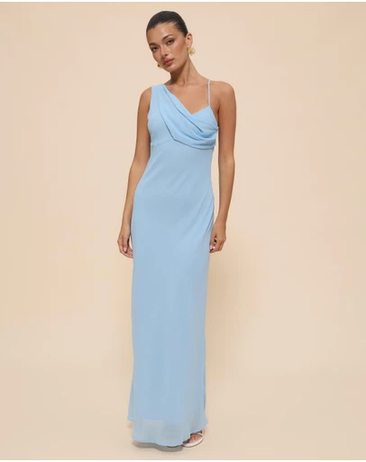 CHANCERY - Elly Asymmetric Draped Cowl Maxi Dress