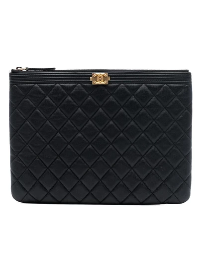 Pre-Loved by Azura Reborn - Pre-Loved Medium Quilted Caviar Boy O Case Clutch