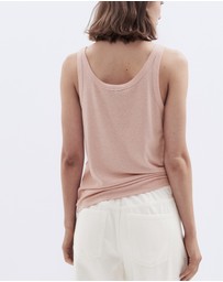 UNISON - Linen Blend Scoop Neck Tank