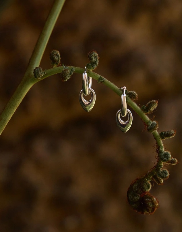 Najo - Petal Silver Huggie Earring