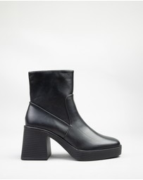 RAID - Lexus chunky mid heel boots in black
