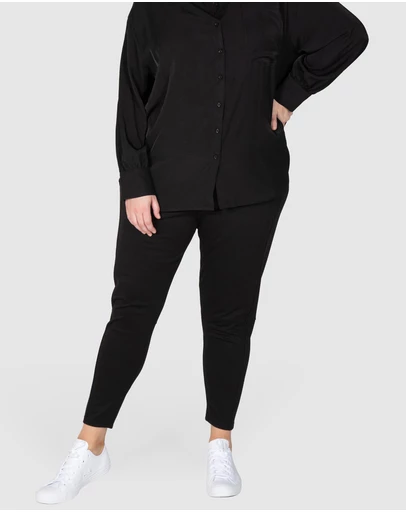 Love Your Wardrobe - Sacha Knit Ponti Wide Waist Pants