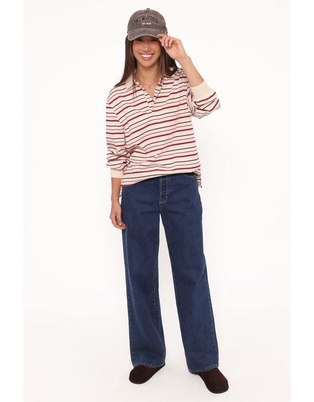 Petal & Pup - Emily Long Sleeve Rugby Top - Pink Stripe