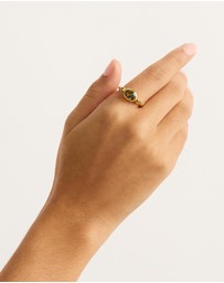 By Charlotte - Gold Radiant Soul Ring - Forest