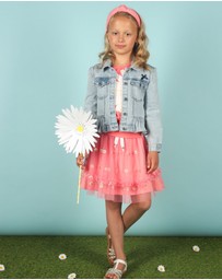 Le Chic - TAYLORA Daisy Embroidered Tutu Skirt - Kids-Teens