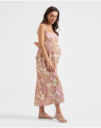 Ripe Maternity - Hope Tie Back Linen Dress