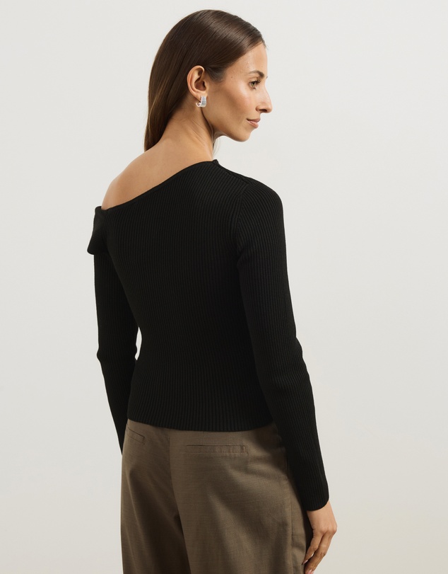 Atmos&Here - Alora Long Sleeve Knit Top With Twist Detail