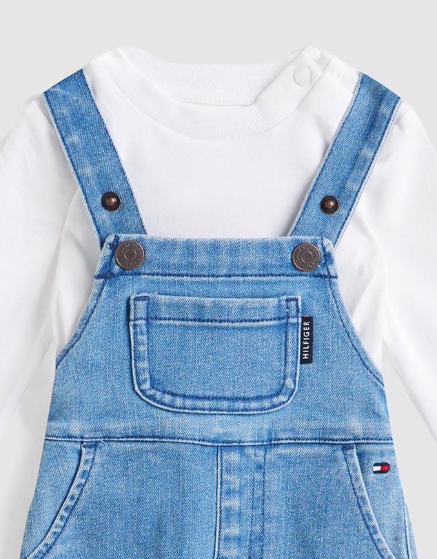 Tommy Hilfiger - Denim Dungarees And T-Shirt Set - Baby