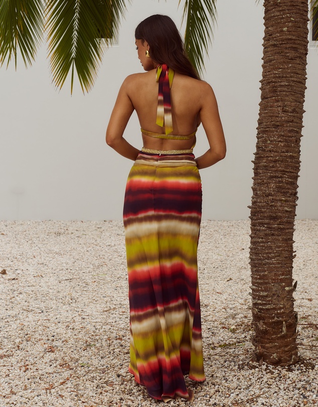 Runaway the Label - Xylia Halter Low Plunge Maxi Dress