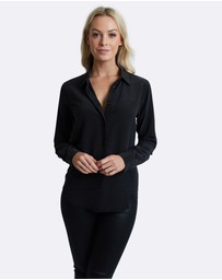 The Fable - Midnight Black Silk Shirt