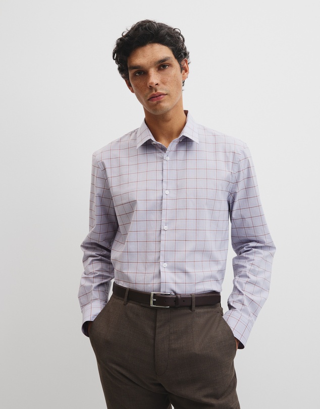 Country Road - Long Sleeve Slim Curved Sleeve Check Shirt