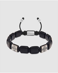Nialaya Jewellery - The Dorje Flatbead Collection - Matte Onyx and Silver