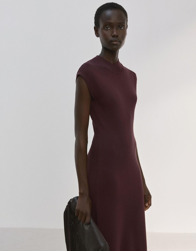 M.N.G - Perkins-Neck Knitted Dress