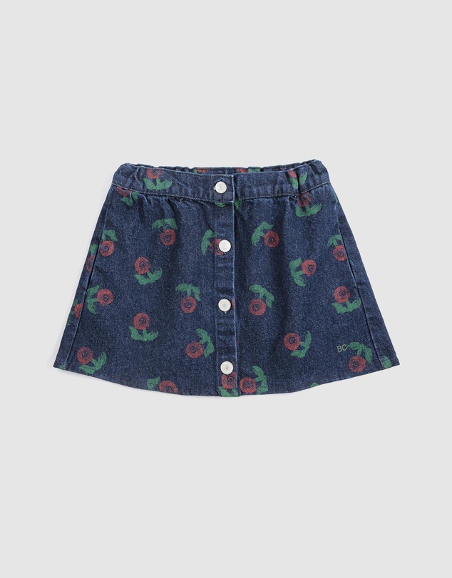 Bobo Choses - Stamp Bloom All Over Denim Skirt - Babies-Teens