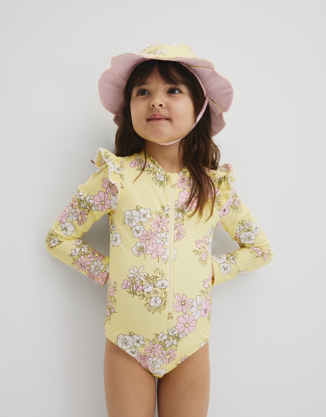 Country Road - Long Sleeve Frill Swimsuit