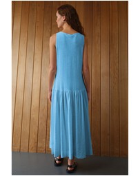 NEXT - Sleeveless Drop Waist 100% Cotton Crew Neck Midi Dress