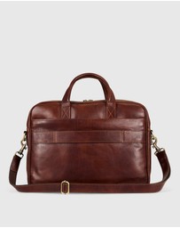 Republic of Florence - Pretoria Matt Choc Leather Laptop Briefcase