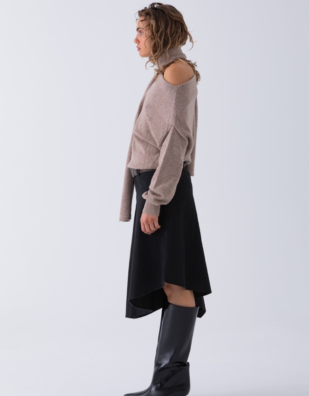 Style Addict - Wool Nora Scarf Knit Top