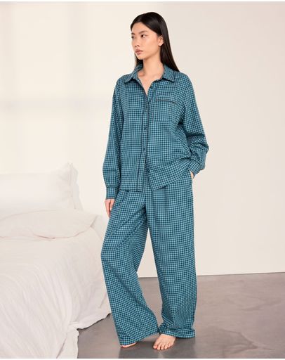 Green And Blue Gingham Teal