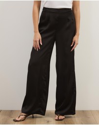 Atmos&Here - Nora Satin Wide Leg Pants