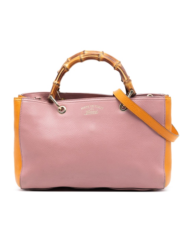 Pre-Loved by Azura Reborn - Pre-Loved Medium Bicolor Calfskin Bamboo Shopper Satchel