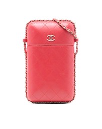 Pre-Loved by Azura Reborn - Pre-Loved CC Quilted Lambskin Chain Around Phone Holder
