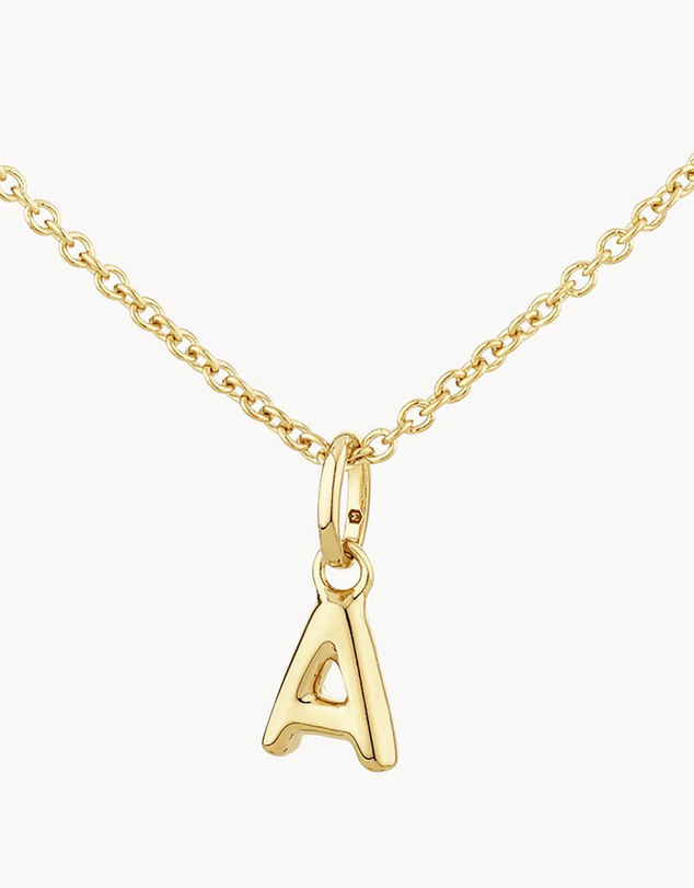 Medley Jewellery - Bubble Letter A Necklace in Gold