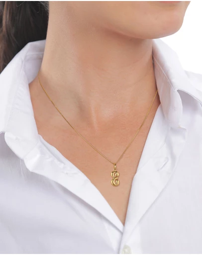 Elli Jewelry - Bubble Letter E Necklace in Gold-Plated 925 Silver