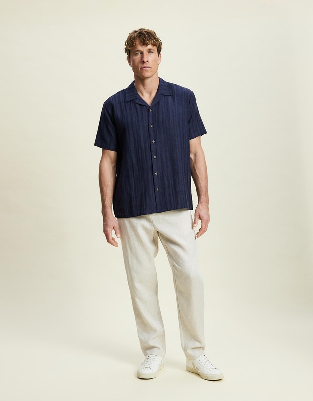 AERE - Linen Rayon Camp Collar Shirt