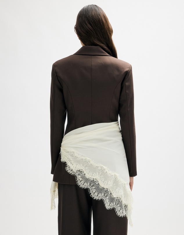 Minima Esenciales - Fior Blazer With Detachable Lace Scarf