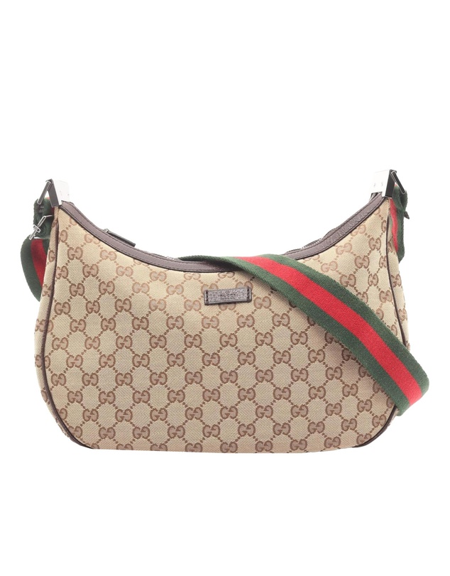 Pre-Loved by Azura Reborn - Pre-Loved GG Canvas Web Half Moon Crossbody