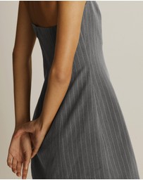 Atmos&Here - Adrienne Pinstripe Halter Mini Dress