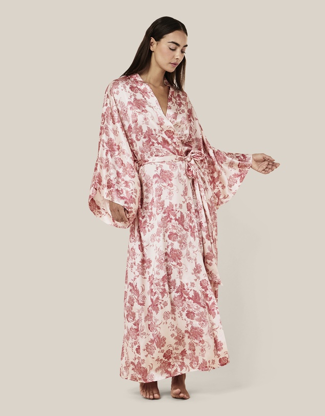 Papinelle - Madelyn Silk Kimono Maxi Robe