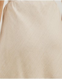 Atmos&Here - Tenley Linen Blend Drawstring Mini Skirt