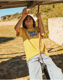 Skwosh - Easy Tiger Kids Slang Tee in Mustard