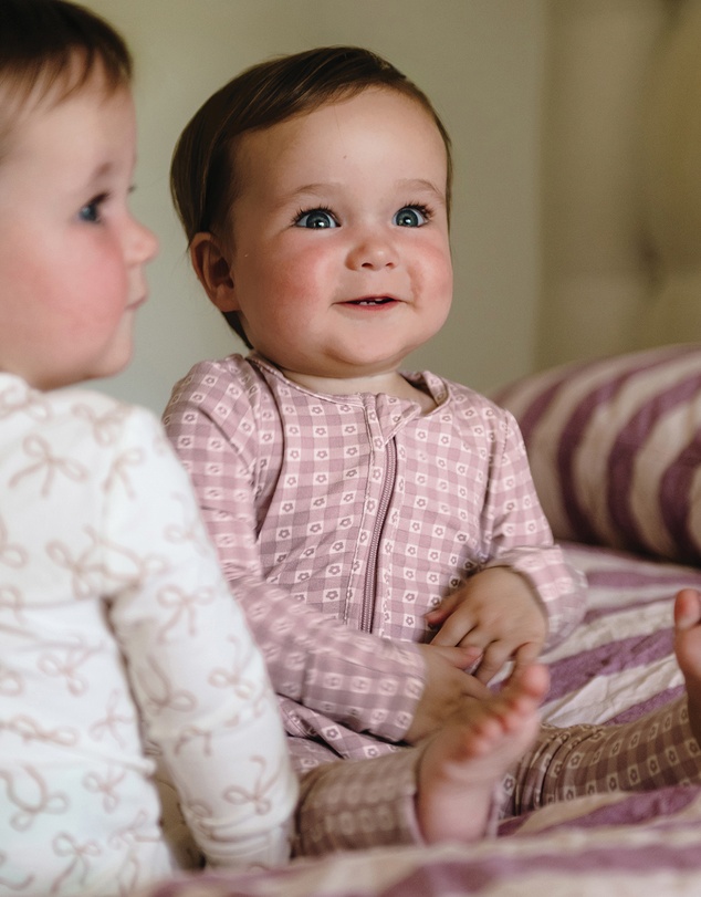 Kynd Baby - Day Or Night Onesie in Flower Gingham