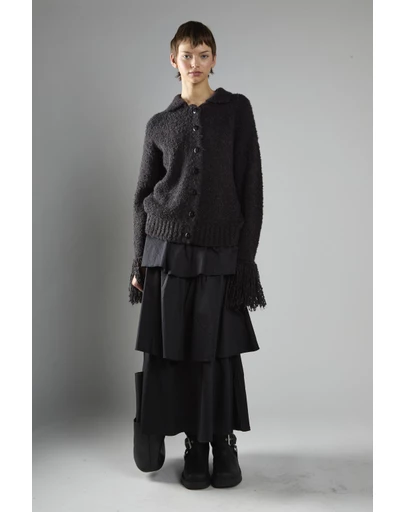 Glamorous - Fringe Cuff Button-front Cardigan