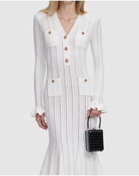 Self Portrait - Pointelle Knit Midi Dress