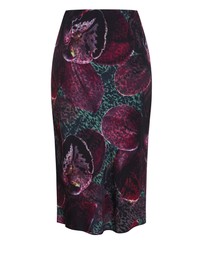 City Chic - Plus sizeSienna Orchid Print Midi Skirt - blackberry