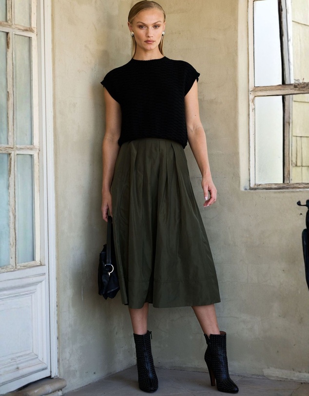 SACHA DRAKE - Pleated A-Line Skirt
