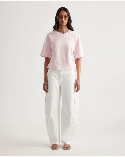 Decjuba - Alicia V Neck Boxy Tee