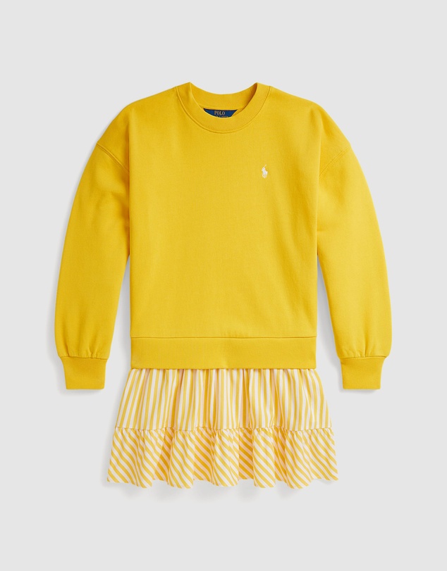 Polo Ralph Lauren - Striped-Skirt Loopback Fleece Dress - Babies-Teens
