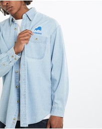 Vintage by The Real Deal - Pre Loved - Vintage Lee Sport Detroit Lions Denim Button Up Shirt