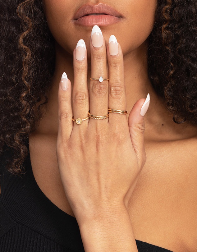Lovisa - Gold Textured Synthetic Opal Ring 24-Pack