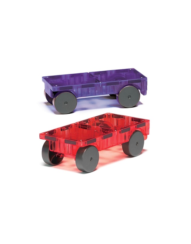Magna-Tiles - MAGNA-TILES - Cars - 2 Piece Expansion Set - Purple & Red