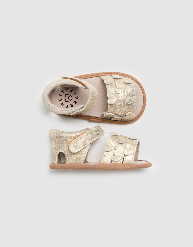 Pretty Brave - HEARTS SANDAL Gold Sparkle