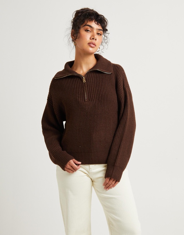Subtitled - Ezra Half Zip Knit Pull Over