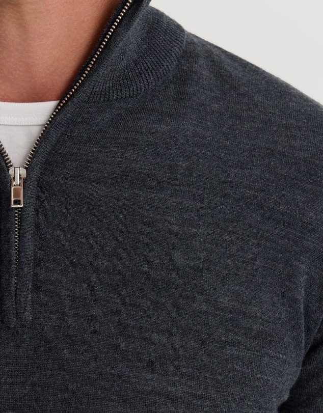 Oxford - Merino Zip Neck Pure Wool Pullover