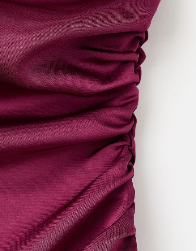 M.N.G - Asymmetrical Satin Dress With Side Slits