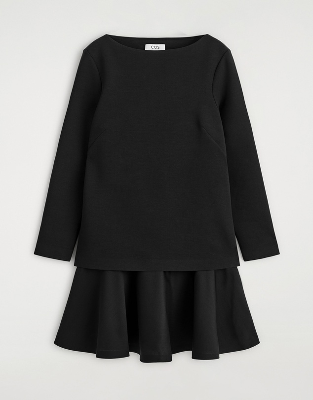 COS - Layered Long-Sleeved Mini Dress